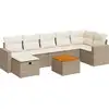 Image de vidaXL Ensemble de jardin canapé 8 pièces avec coussins Beige Poly Rattan