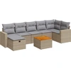 Image de vidaXL Ensemble de jardin canapé 8 pièces avec coussins Beige Poly Rattan