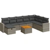 Image de vidaXL Ensemble de salon de jardin 9 pièces avec coussins Gris Poly rotin
