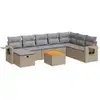 Image de vidaXL Ensemble de salon de jardin 9 pièces avec coussins beige Poly rotin