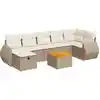Image de vidaXL Ensemble de jardin canapé 8 pièces avec coussins Beige Poly Rattan
