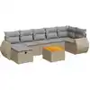 Image de vidaXL Ensemble de jardin canapé 8 pièces avec coussins Beige Poly Rattan