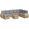 Image de vidaXL Ensemble de salon de jardin 9 pièces avec coussins beige Poly rotin