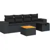 Image de vidaXL Ensemble de salon de jardin 6 pièces avec coussins noir poly rotin
