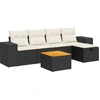 Image de vidaXL Ensemble de salon de jardin 6 pièces avec coussins noir poly rotin