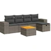 Image de vidaXL Ensemble de salon de jardin 6 pièces avec coussins Gris Poly rotin