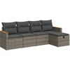 Image de vidaXL Ensemble de salon de jardin 5 pièces avec coussins Gris Poly rotin