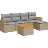 Image de vidaXL Ensemble de salon de jardin 6 pièces avec coussins Beige Poly Rattan