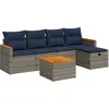 Image de vidaXL Ensemble de salon de jardin 6 pièces avec coussins Gris Poly rotin