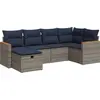 Image de vidaXL Ensemble de salon de jardin 6 pièces avec coussins Gris Poly rotin