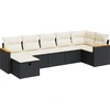 Image de vidaXL Ensemble de salon de jardin 7 pièces avec coussins noir poly rotin