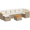 Image de vidaXL Ensemble de jardin canapé 8 pièces avec coussins Beige Poly Rattan