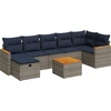 Image de vidaXL Ensemble de jardin canapé 8 pièces avec coussins Gris Poly rotin