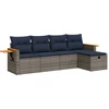 Image de vidaXL Ensemble de salon de jardin 5 pièces avec coussins Gris Poly rotin