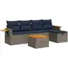Image de vidaXL Ensemble de salon de jardin 6 pièces avec coussins Gris Poly rotin
