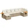 Image de vidaXL Ensemble de salon de jardin 7 pièces avec coussins Beige Poly Rattan