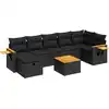 Image de vidaXL Ensemble de jardin canapé 8 pièces avec coussins noir poly rotin