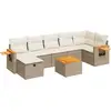 Image de vidaXL Ensemble de jardin canapé 8 pièces avec coussins Beige Poly Rattan