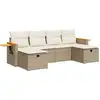 Image de vidaXL Ensemble de salon de jardin 6 pièces avec coussins Beige Poly Rattan