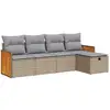 Image de vidaXL Ensemble de salon de jardin 5 pièces avec coussins Beige Poly Rattan