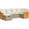Image de vidaXL Ensemble de salon de jardin 6 pièces avec coussins Beige Poly Rattan