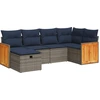 Image de vidaXL Ensemble de salon de jardin 6 pièces avec coussins Gris Poly rotin