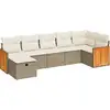 Image de vidaXL Ensemble de salon de jardin 7 pièces avec coussins Beige Poly Rattan