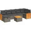 Image de vidaXL Ensemble de jardin canapé 8 pièces avec coussins Gris Poly rotin