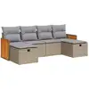 Image de vidaXL Ensemble de salon de jardin 6 pièces avec coussins Beige Poly Rattan