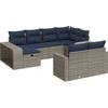 Image de vidaXL Ensemble de salon de jardin 10 pièces avec coussins Gris Poly Rattan