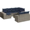 Image de vidaXL Ensemble de salon de jardin 11 pièces avec coussins Gris Poly rotin