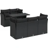 Image de vidaXL Ensemble de salon de jardin 6 pièces avec coussins noir poly rotin