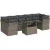 Image de vidaXL Ensemble de jardin canapé 8 pièces avec coussins Gris Poly rotin