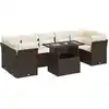 Image de vidaXL Ensemble de jardin canapé 8 pièces avec coussins Marron Poly rotin