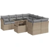 Image de vidaXL Ensemble de salon de jardin 9 pièces avec coussins beige Poly rotin
