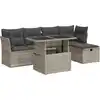 Image de vidaXL Ensemble de salon de jardin 6 pièces avec coussins gris clair Poly rotin