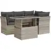 Image de vidaXL Ensemble de salon de jardin 5 pièces avec coussins gris clair Poly rotin
