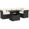 Image de vidaXL Ensemble de salon de jardin 6 pièces avec coussins noir poly rotin