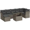 Image de vidaXL Ensemble de jardin canapé 8 pièces avec coussins Gris Poly rotin