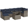 Image de vidaXL Ensemble de jardin canapé 8 pièces avec coussins Gris Poly rotin Acacia