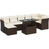 Image de vidaXL Ensemble de jardin canapé 8 pièces avec coussins Marron Poly rotin