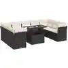Image de vidaXL Ensemble de 10 canapés de jardin avec coussins noir poly rotin