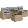 Image de vidaXL Ensemble de salon de jardin 5 pièces avec coussins Beige Poly Rattan