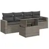 Image de vidaXL Ensemble de salon de jardin 5 pièces avec coussins Gris Poly rotin