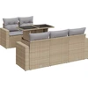 Image de vidaXL Ensemble de salon de jardin 6 pièces avec coussins Beige Poly Rattan