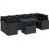 Image de vidaXL Ensemble de jardin canapé 8 pièces avec coussins noir poly rotin