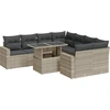 Image de vidaXL Ensemble de salon de jardin 9 pièces avec coussins gris clair Poly rotin