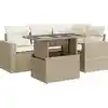 Image de vidaXL Ensemble de salon de jardin 5 pièces avec coussins Beige Poly Rattan