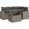 Image de vidaXL Ensemble de salon de jardin 5 pièces avec coussins Gris Poly rotin