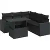 Image de vidaXL Ensemble de salon de jardin 6 pièces avec coussins noir poly rotin